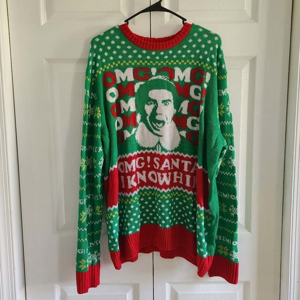 ELF "Santa! I Know Him!" Sweater - NEW Christmas ugly Sweater funny santa - Picture 8 of 16